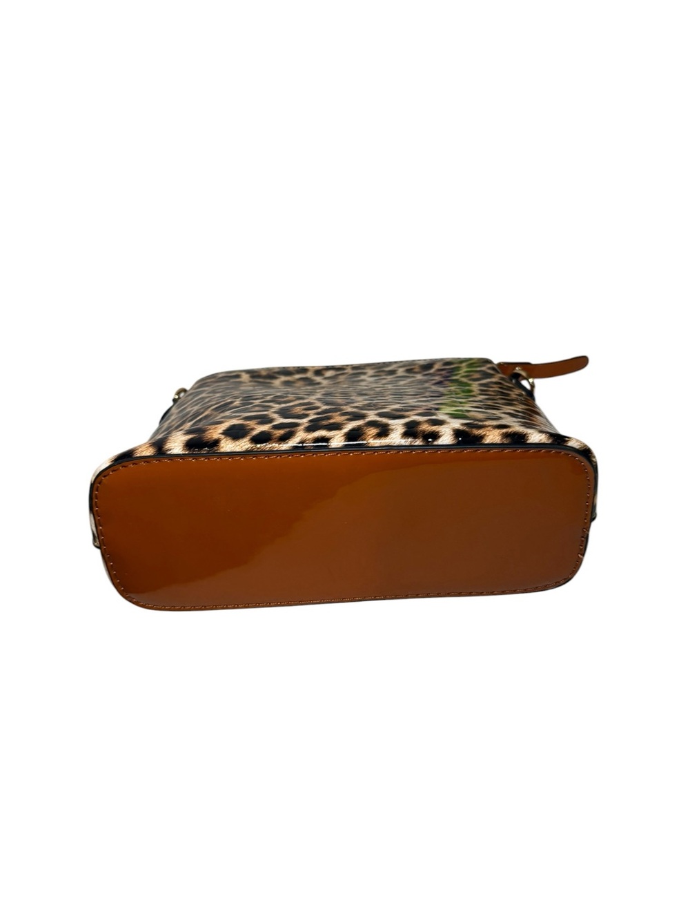 NWT Vegan Patent Leather Leopard Print Satchel Handbag - Picture 13 of 14